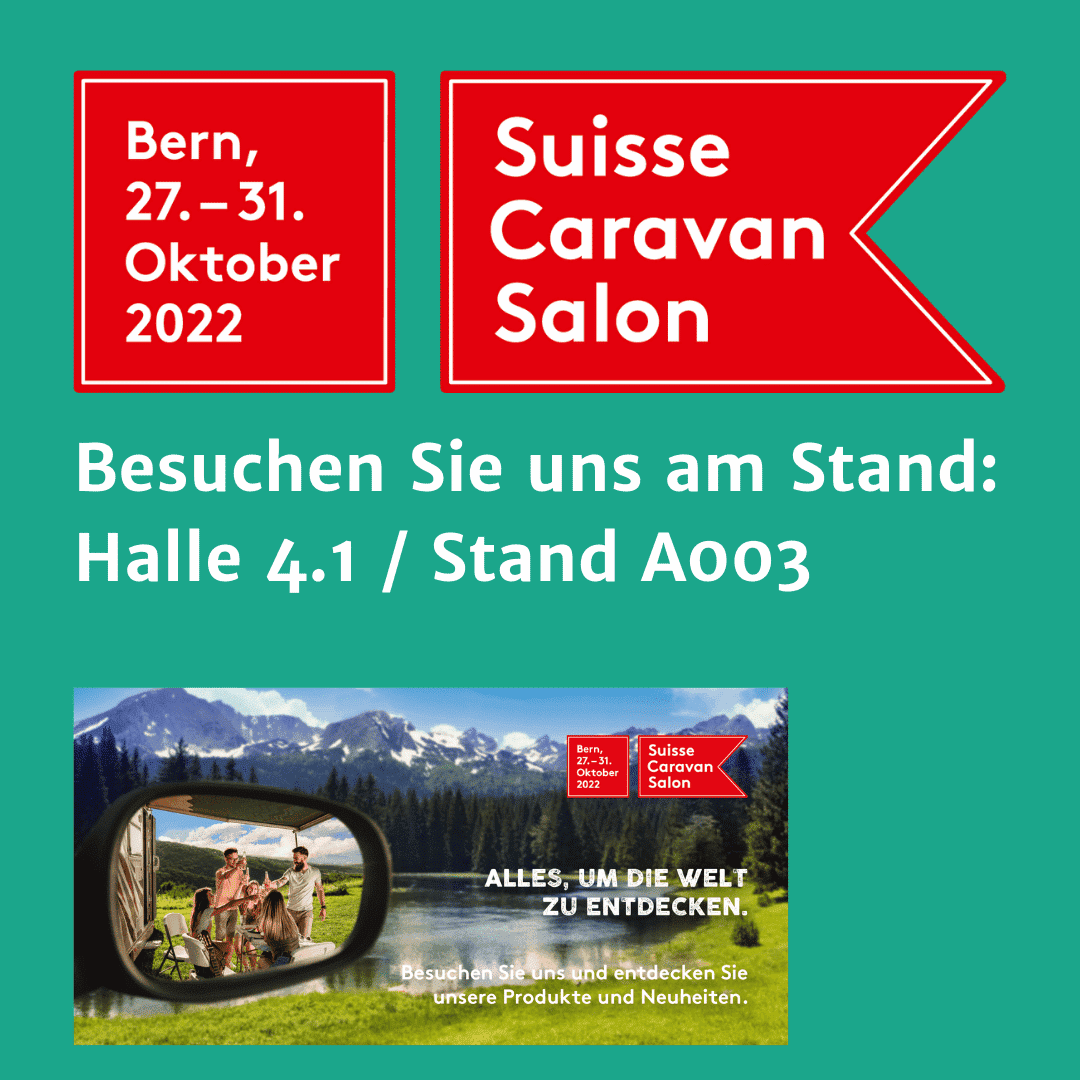 Ankündigung eflizzer nimmt an der Freizeitmesse Suisse Caravan Salon in Bern teil